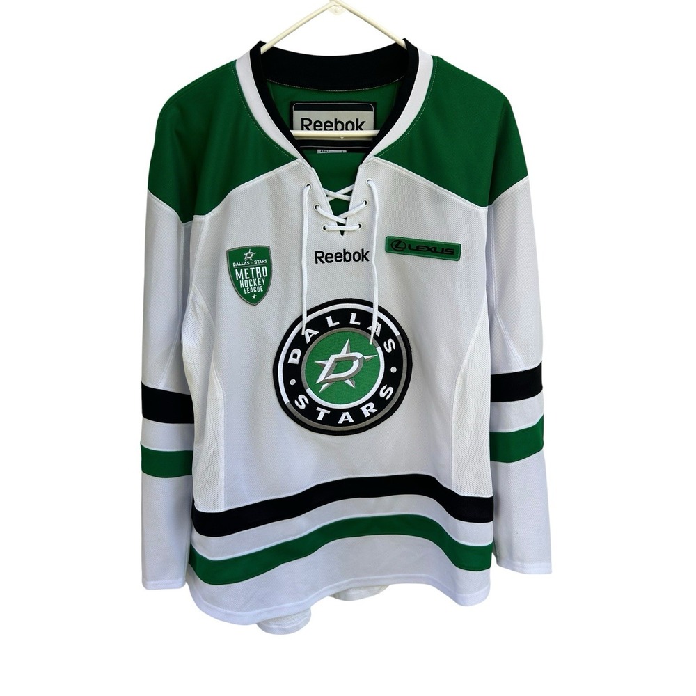 Reebok Dallas Stars NHL Hockey Jersey Mens Small Green White Berlin 14 EUC